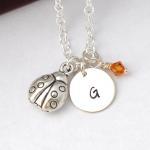 Initial Necklace Silver lad..