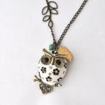 white owl necklace antique ..