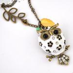 white owl necklace antique ..