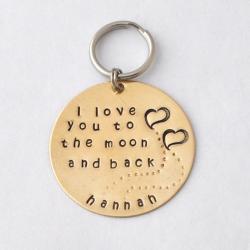 GIFT Key chain- I love you to the moon and back custom gift personalized key ring mother's day gifts, gift for lover by ZADOO