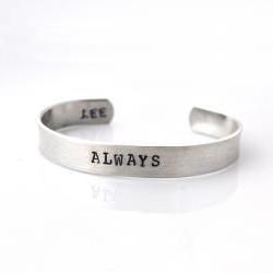 Personalized metal cuff bracelet, custom bracelet, aluminum cuff hand stamped bracelet, ALWAYS, class of 2012 class of 2012 Graduation